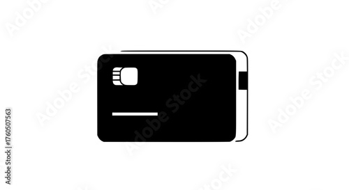 Streamlined credit card icon for modern fintech apps and secure online payments, conveying trust and reliability in financial transactions, excellent for minimalist designs