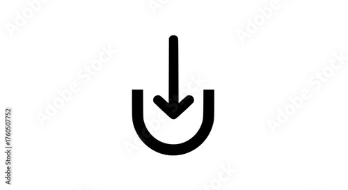 Download symbol for website design, representing file transfer and data accessibility, a simple and clean graphic for app development and user interface, modern and universally understood