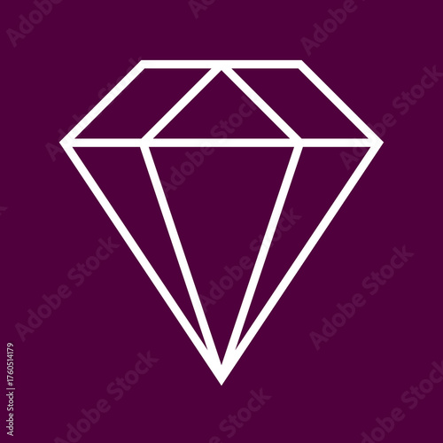 Minimalistischer Diamant in Konturform - edles Juwel und Symbol für Luxus, Eleganz und Wert in modernem, minimalistischem Design