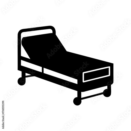 Isolated hospital bed for patient care illustration on white background