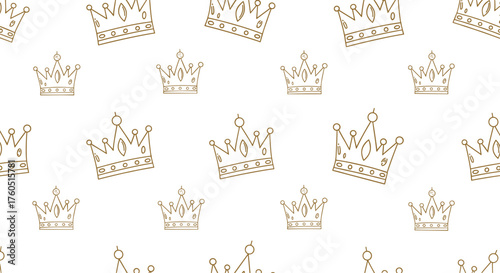 A pattern of regal crowns symbolizing royalty and power.