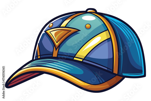 Colorful Cap Illustration – Stylish Baseball Hat Vector