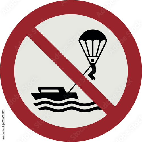 Simbolo di divieto di parasailing, simbolo P066