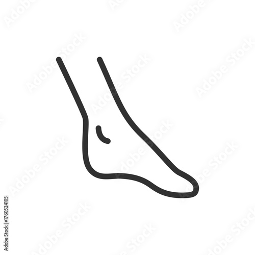 Foot, linear icon. Human foot and anatomy concept. Line with editable stroke.