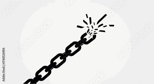 Broken chain symbolizing freedom and overcoming obstacles