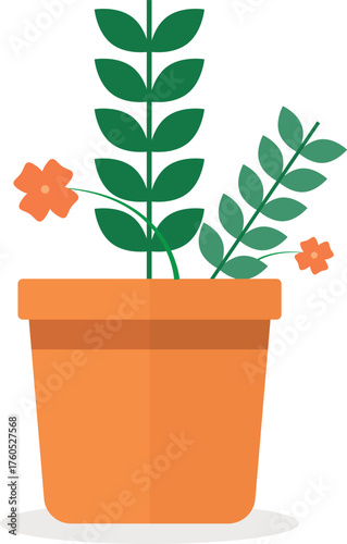 Cartoon Orange Illustration with Leaf - Cute Simple Citrus Fruit Graphic