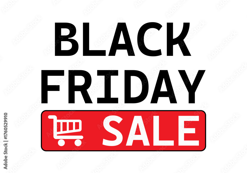 Cartel de black friday con botón rojo de comprar 
