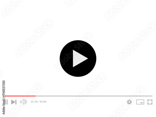 Youtube multimedia player window template. Vector illustration.