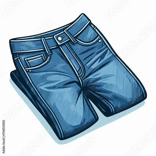 Blue jeans folded