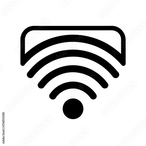 Illustration of a black wifi signal with rounded top on transparent background