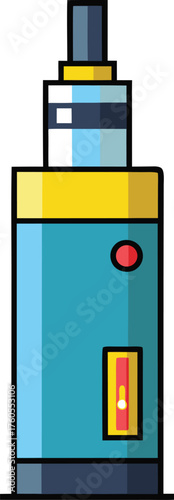 "Stylized Vape Pen with Display and Button – Modern Electronic Cigarette Vector"