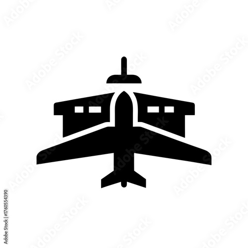 Airplane parked at the airport terminal illustration on transparent background