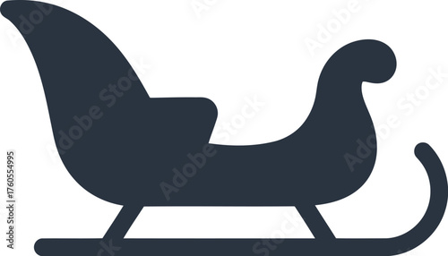 Classic winter sleigh silhouette icon isolated vector graphic symbol for holiday celebration vector