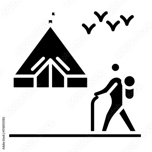 Canvas Print Pilgrimage Vector Icon