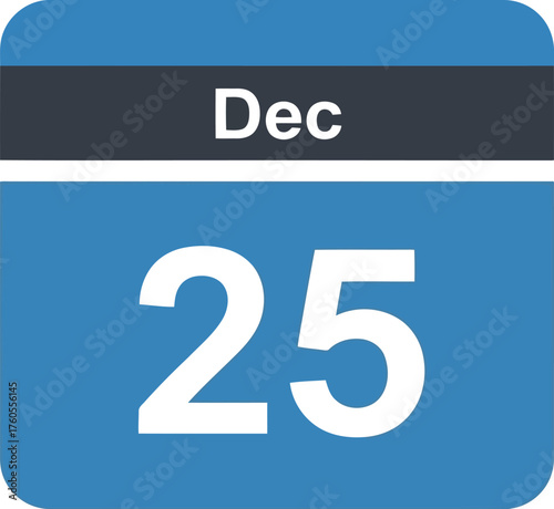 Christmas day december 25th holiday calendar icon celebration event date vector