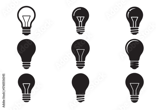 Bulb icon, Bulb solid vector