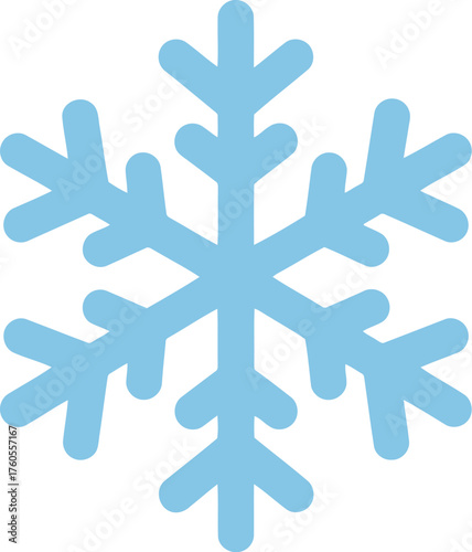 Abstract blue snowflake icon delicate geometric winter frost crystal design vector