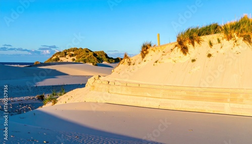 Fototapeta Naklejka Na Ścianę i Meble -  Coastal Sand Dunes at Sunset