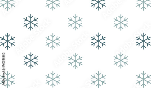 Elegant winter snowflakes pattern seamless repeating texture festive christmas holiday design vector