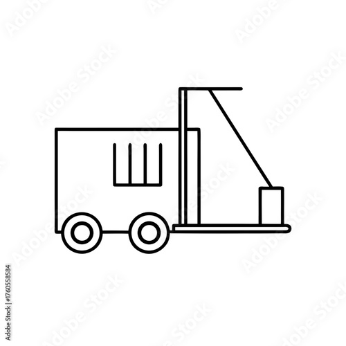 Illustration of a forklift with a container box on transparent background