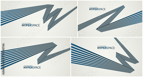 Lines in motion vector abstract background set, 3D perspective stripes showing energy speed and aggression, minimal linear wallpaper art, sharp surreal graphics.