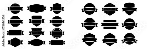Various black silhouette label designs suitable for crafting and branding needs