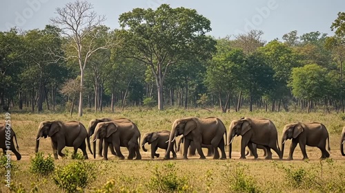 elephants in the savannah