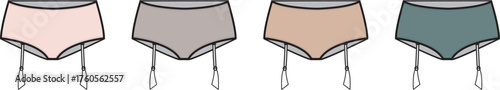 Panties Vector Set Fashionable Underwear Design for Clothing and Style