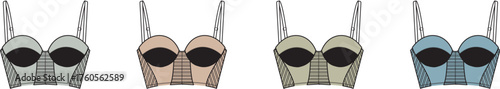 Set of Fashionable and Elegant Bustiers in Different Colors