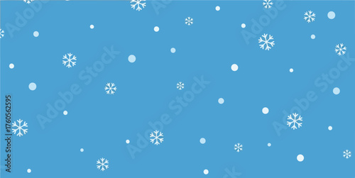 Gentle snowfall abstract winter wonderland seamless pattern soft falling snowflakes blue backdrop vector