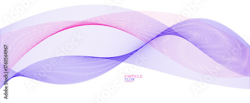 Smooth abstract background with arrays of flowing particles, light and soft vector design, luxury style illustration, motion wind effect.