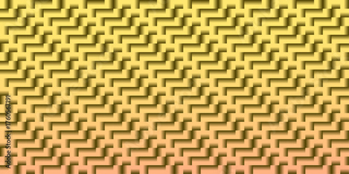 Gold Gradient Woven Pattern Seamless 3D Basket Weave Background