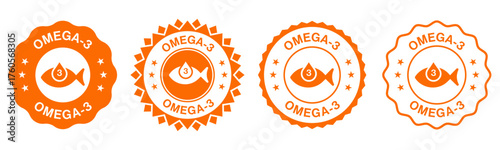 Omega 3 Fish Logo Design Set