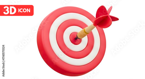 3d target with dart icon for success concept PNG