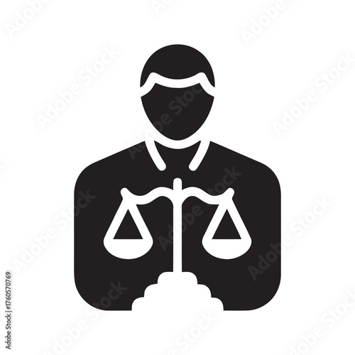 Lawyer or judge holding scales of justice representing legal system and court law with attorney advocating for balance and fairness in judgment