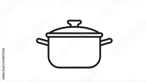 Simple outline icon of a kitchen pot perfect for cooking recipes and culinary themes