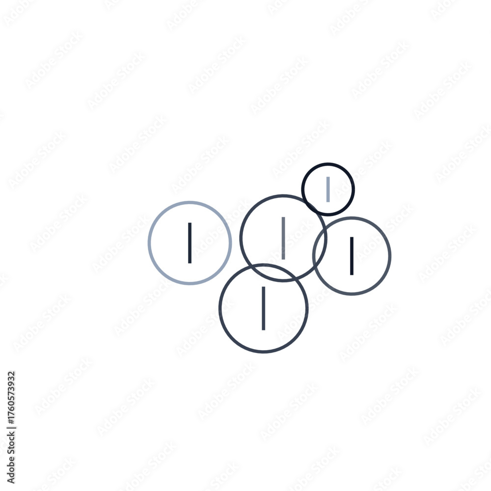Obraz premium Line Icon Circles Art Glassmorphism