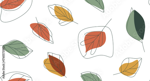 Stylish autumn leaves pattern for modern designs, earthy tones create a warm, inviting feel perfect for backgrounds, textiles, and contemporary art projects