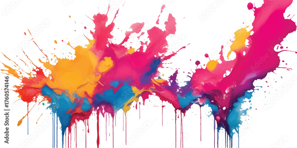 Fototapeta premium Dynamic Paint Powder Explosion with Multicolor Pigment Dust and Bright Rainbow Burst Effect for Artistic Abstract Background and Holi Festival Concept Design
