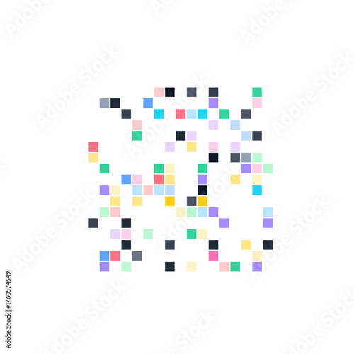 Art Pixel Tiles Glassmorphism Illustration