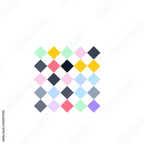 Isometric Mosaic Cubes Art Glassmorphism