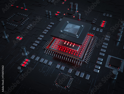фотографія Navigating the digital frontier A high tech CPU whispers secrets of speed and po