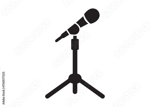 Mic stand icon, Mic stand solid vector