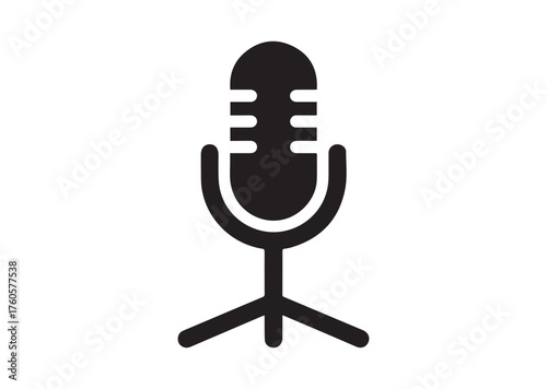 Mic stand icon, Mic stand solid vector