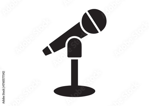 Mic stand icon, Mic stand solid vector