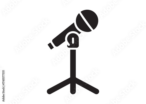 Mic stand icon, Mic stand solid vector