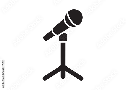 Mic stand icon, Mic stand solid vector