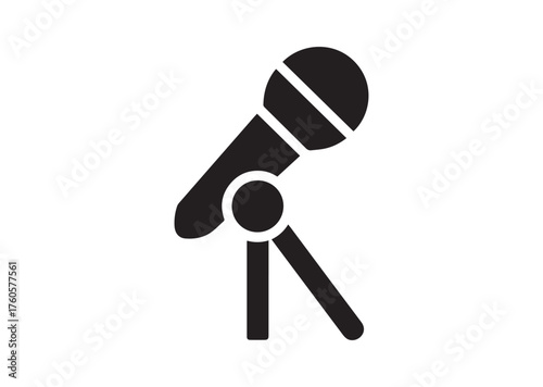 Mic stand icon, Mic stand solid vector
