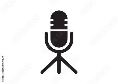 Mic stand icon, Mic stand solid vector
