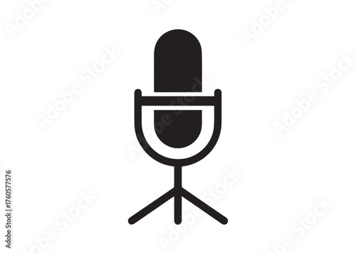 Mic stand icon, Mic stand solid vector